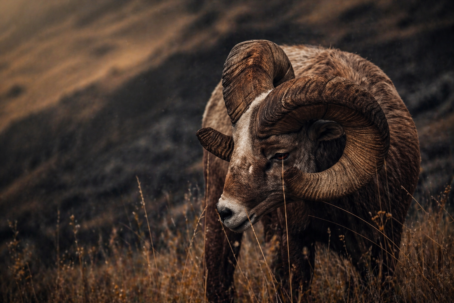 Argali Wild Sheep Macro